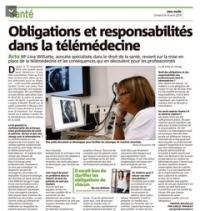 Article de Nice Matin - Obligations et responsabilités en télémédecine