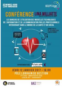 Conférence de Maître Lina WILLIATTE sur les dangers de l'utilisation des NTIC par les professionnels du monde de la santé et du social